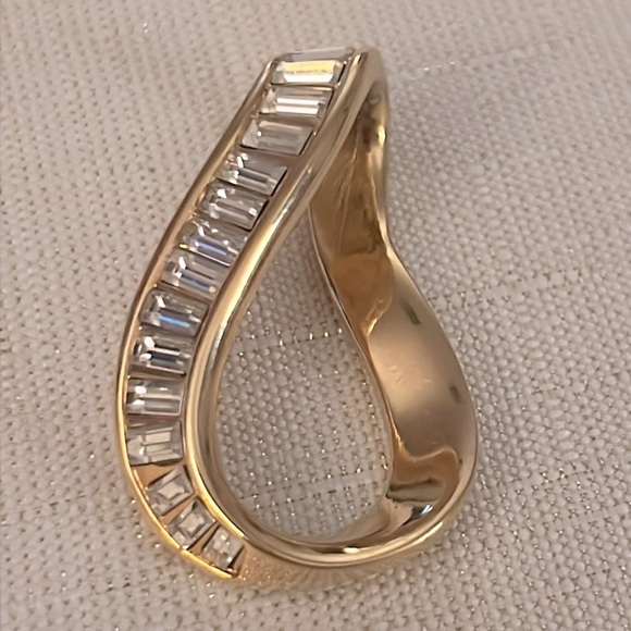 Vintage SWARVOSKI BAGUETTE/GOLD SLIDE PENDANT - Picture 14 of 14